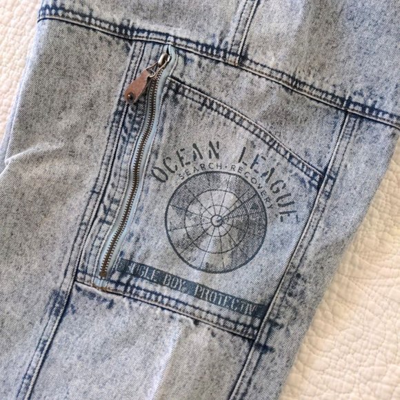 Vintage 80s Bugle Boys Tapered Jeans Acid Wash Denim Size 36L - Picture 6 of 11